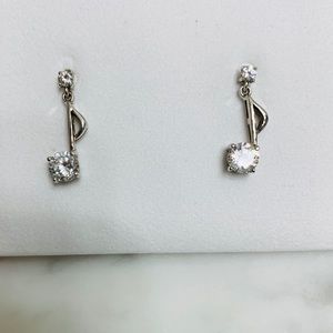 Sterling silver music note earrings
